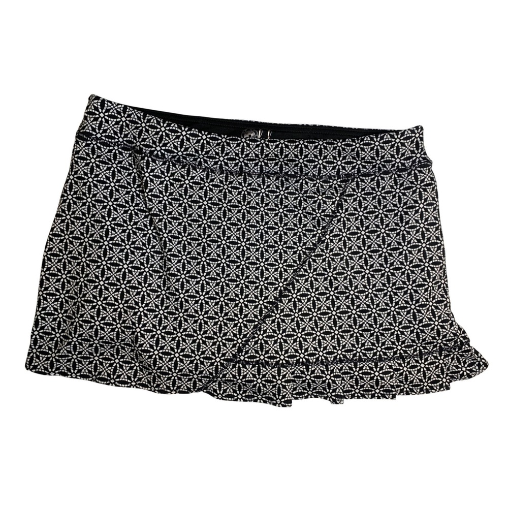 Lola Womens Black White Geometric Athletic Skort Size XXL‎ Tennis Golf Running